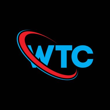 WTC logosu. WTC mektubu. WTC mektup logosu tasarımı. Çember ve büyük harfli monogram logosuna bağlı WTC logosu. Teknoloji, iş ve emlak markası için WTC tipografisi.