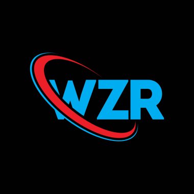 WZR logosu. WZR mektubu. WZR harf logosu tasarımı. Çember ve büyük harfli monogram logosuna bağlı WZR logosu. Teknoloji, iş ve emlak markası için WZR tipografisi.