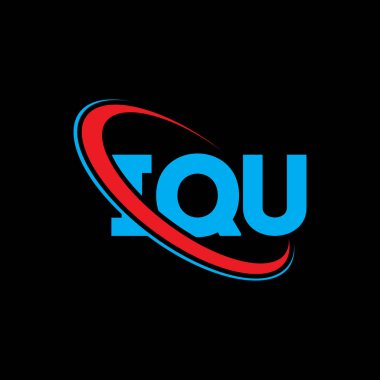 IQU logosu. IQU mektubu. IQU harf logosu tasarımı. Daire ve büyük harfli monogram logosuyla IQU logosunun baş harfleri. Teknoloji, iş ve emlak markası için IQU tipografisi.