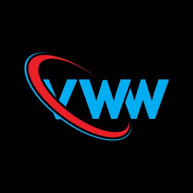 VWW logosu. VWW mektubu. VWW harf logosu tasarımı. Çember ve büyük harfli monogram logosuna bağlı VWW logosu. Teknoloji, iş ve emlak markası için VWW tipografisi.