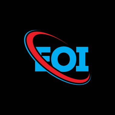 EOI logosu. EOI mektubu. EOI harf logosu tasarımı. Çember ve büyük harfli monogram logosuna bağlı ilk EOI logosu. Teknoloji, iş ve emlak markası için EOI tipografisi.