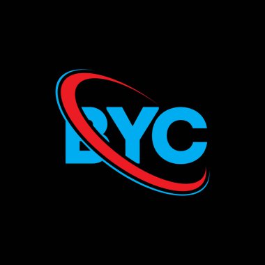 BYC logosu. BYC mektubu. BYC mektup logosu tasarımı. Çember ve büyük harfli monogram logosuna bağlı baş harfler. Teknoloji, iş ve emlak markası için BYC tipografisi.