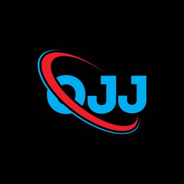 OJJ logosu. OJJ mektubu. OJJ harf logosu tasarımı. Daireye ve büyük harfli monogram logosuna bağlı baş harfler OJJ logosu. Teknoloji, iş ve emlak markası için OJJ tipografisi.