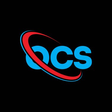 OCS logosu. OCS mektubu. OCS harf logosu tasarımı. Çember ve büyük harfli monogram logosuna bağlı OCS logosu. Teknoloji, iş ve emlak markası için OCS tipografisi.