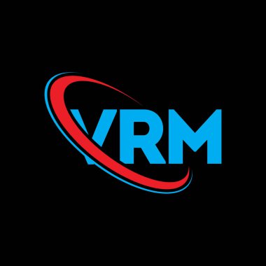 VRM logosu. VRM mektubu. VRM harf logosu tasarımı. Çember ve büyük harfli monogram logosuna bağlı VRM logosu. Teknoloji, iş ve emlak markası için VRM tipografisi.