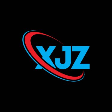 XJZ logosu. XJZ harfi. XJZ harf logosu tasarımı. Çember ve büyük harfli monogram logosuna bağlı XJZ logosu. Teknoloji, iş ve emlak markası için XJZ tipografisi.