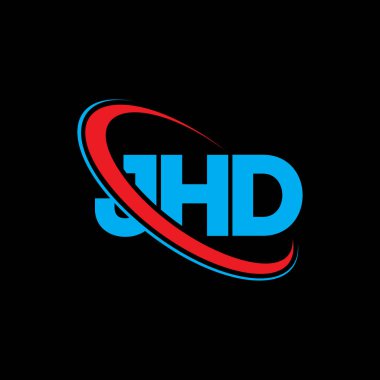 JHD logosu. JHD mektubu. JHD harf logosu tasarımı. Çember ve büyük harfli monogram logosuna bağlı baş harfler JHD logosu. Teknoloji, iş ve emlak markası için JHD tipografisi.