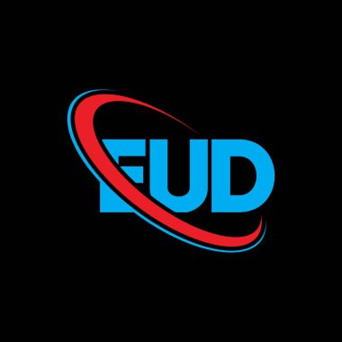 EUD logosu. EUD mektubu. EUD mektup logosu tasarımı. Çember ve büyük harfli monogram logosuna bağlı baş harfler EUD logosu. EUD teknoloji, iş ve emlak markası tipografisi.
