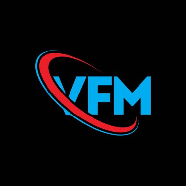 VFM logosu. VFM mektubu. VFM mektup logosu tasarımı. Çember ve büyük harfli monogram logosuna bağlı VFM logosu. Teknoloji, iş ve emlak markası için VFM tipografisi.