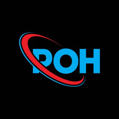 POH logosu. Posta mektubu. POH mektup logosu tasarımı. Çember ve büyük harfli monogram logosuna bağlı POH logosu. Teknoloji, iş ve emlak markası için POH tipografisi.