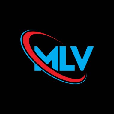 MLV logosu. MLV harfi. MLV harf logosu tasarımı. Çember ve büyük harfli monogram logosuna bağlı baş harfler MLV logosu. Teknoloji, iş ve emlak markası için MLV tipografisi.