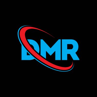 DMR logosu. DMR mektubu. DMR harf logosu tasarımı. Çember ve büyük harfli monogram logosuna bağlı baş harfler. Teknoloji, iş ve emlak markası için DMR tipografisi.