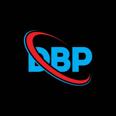 DBP logosu. DBP mektubu. DBP mektup logosu tasarımı. Çember ve büyük harfli monogram logosuna bağlı DBP logosu. Teknoloji, iş ve emlak markası için DBP tipografisi.