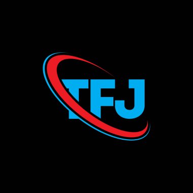 TFJ logosu. TFJ mektubu. TFJ mektup logosu tasarımı. Çember ve büyük harfli monogram logosuna bağlı TFJ logosu. Teknoloji, iş ve emlak markası için TFJ tipografisi.
