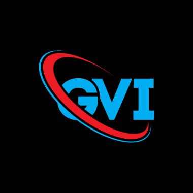 GVI logosu. GVI harfi. GVI harf logosu tasarımı. Çember ve büyük harfli monogram logosuyla birleştirilmiş GVI logosu. Teknoloji, iş ve emlak markası için GVI tipografisi.