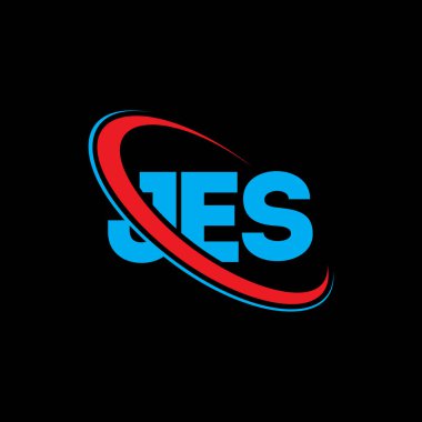 JES logosu. JES mektubu. JES mektup logosu tasarımı. Çember ve büyük harfli monogram logosuna bağlı JES logosu. Teknoloji, iş ve emlak markası için JES tipografisi.