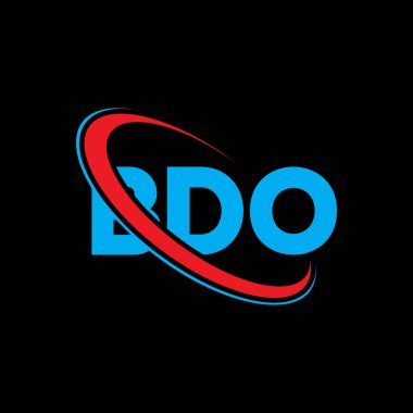 BDO logosu. BDO mektubu. BDO harfi logo tasarımı. Çember ve büyük harfli monogram logosuna bağlı BDO logosu. Teknoloji, iş ve emlak markası için BDO tipografisi.