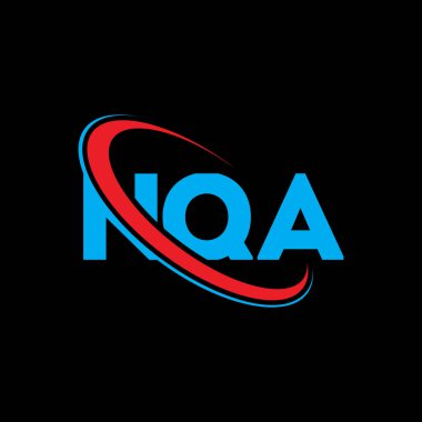 NQA logosu. NQA mektubu. NQA harf logosu tasarımı. Çember ve büyük harfli monogram logosuna bağlı NQA logosu. Teknoloji, iş ve emlak markası için NQA tipografisi.