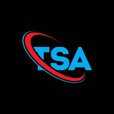 TSA logosu. Ulaştırma Güvenliği. Ulaştırma Güvenlik İdaresi logo tasarımı. Çember ve büyük harfli monogram logosuna bağlı TSA logosu. Teknoloji, iş ve emlak markası için TSA tipografisi.