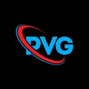 PVG logosu. PVG harfi. PVG harf logosu tasarımı. Çember ve büyük harfli monogram logosuna bağlı PVG logosu. Teknoloji, iş ve emlak markası için PVG tipografisi.