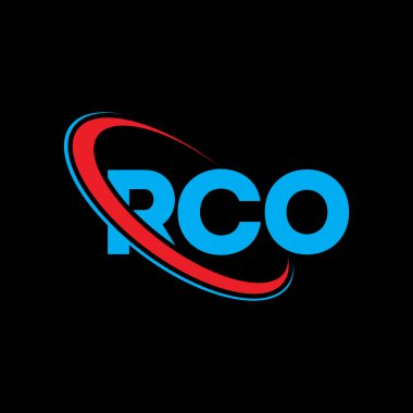 RCO logosu. RCO mektubu. RCO harf logosu tasarımı. Çember ve büyük harfli monogram logosuna bağlı baş harfler RCO logosu. Teknoloji, iş ve emlak markası için RCO tipografisi.