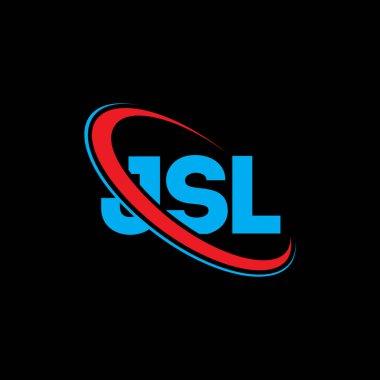 JSL logosu. JSL mektubu. JSL harf logosu tasarımı. Çember ve büyük harfli monogram logosuna bağlı JSL logosu. Teknoloji, iş ve emlak markası için JSL tipografisi.