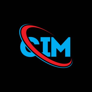 CIM logosu. CIM mektubu. CIM mektup logosu tasarımı. Çember ve büyük harfli monogram logosuna bağlı CIM logosu. Teknoloji, iş ve emlak markası için CIM tipografisi.