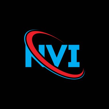 NVI logosu. NVI harfi. NVI harf logosu tasarımı. Çember ve büyük harfli monogram logosuna bağlı NVI logosu. Teknoloji, iş ve emlak markası için NVI tipografisi.