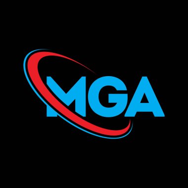 MGA logosu. MGA mektubu. MGA mektup logosu tasarımı. Çember ve büyük harfli monogram logosuna bağlı baş harfler. Teknoloji, iş ve emlak markası için MGA tipografisi.