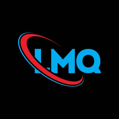 LMQ logosu. LMQ mektubu. LMQ harf logosu tasarımı. Çember ve büyük harfli monogram logosuna bağlı ilk LMQ logosu. Teknoloji, iş ve emlak markası için LMQ tipografisi.
