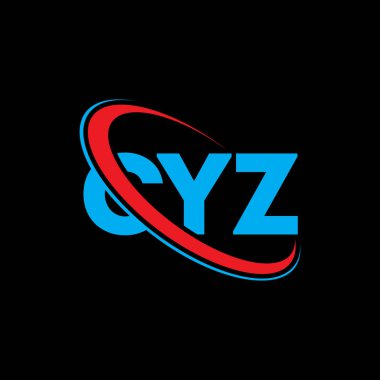 CYZ logosu. CYZ harfi. CYZ harf logosu tasarımı. Çember ve büyük harfli monogram logosuyla CYZ logosunun baş harfleri. Teknoloji, iş ve emlak markası için CYZ tipografisi.