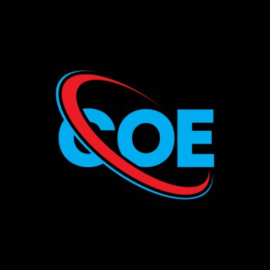 COE logosu. COE mektubu. COE mektup logosu tasarımı. Çember ve büyük harfli monogram logosuna bağlı COE logosu. Teknoloji, iş ve emlak markası için COE tipografisi.