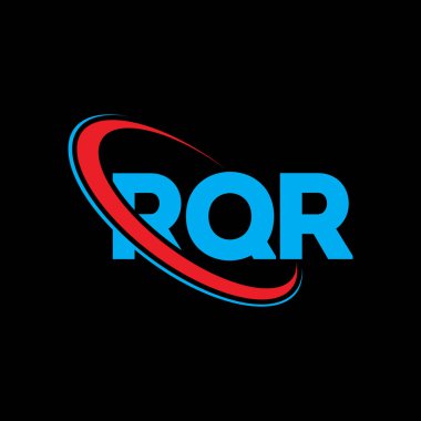 RQR logosu. RQR mektubu. RQR harf logosu tasarımı. Çember ve büyük harfli monogram logosuna bağlı RQR logosu. Teknoloji, iş ve emlak markası için RQR tipografisi.
