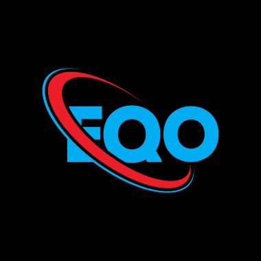 EQO logosu. EQO mektubu. EQO harf logosu tasarımı. Çember ve büyük harfli monogram logosuna bağlı baş harfler. Teknoloji, iş ve emlak markası için EQO tipografisi.