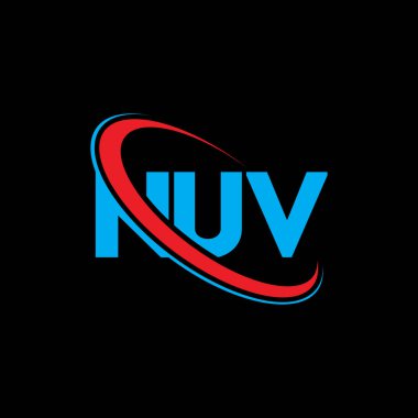 NUV logosu. NUV harfi. NUV harf logosu tasarımı. Çember ve büyük harfli monogram logosuna bağlı NUV logosu. Teknoloji, iş ve emlak markası için NUV tipografisi.