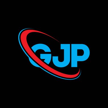 GJP logosu. GJP mektubu. GJP harf logosu tasarımı. Çember ve büyük harfli monogram logosuna bağlı GJP logosu. Teknoloji, iş ve emlak markası için GJP tipografisi.