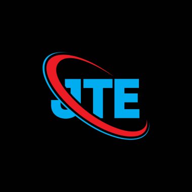 JTE logosu. JTE mektubu. JTE mektup logosu tasarımı. Çember ve büyük harfli monogram logosuna bağlı baş harfler JTE logosu. Teknoloji, iş ve emlak markası için JTE tipografisi.