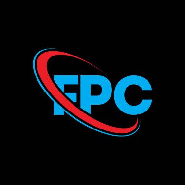FPC logosu. FPC mektubu. FPC mektup logosu tasarımı. Çember ve büyük harfli monogram logosuna bağlı FPC logosu. Teknoloji, iş ve emlak markası için FPC tipografisi.