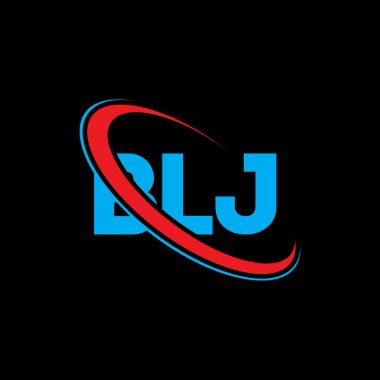 BLJ logosu. BLJ mektubu. BLJ harf logosu tasarımı. Çember ve büyük harfli monogram logosuyla birleştirilmiş BLJ logosu. Teknoloji, iş ve emlak markası için BLJ tipografisi.