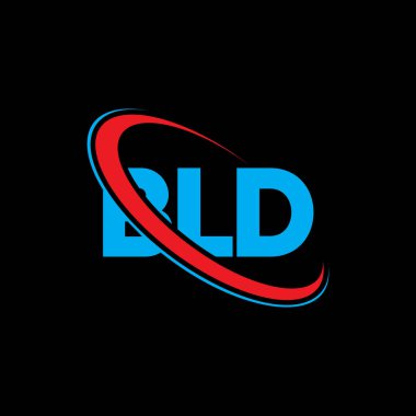 BLD logosu. Kaba bir mektup. BLD harfli logo tasarımı. Çember ve büyük harfli monogram logosuna bağlı BLD logosu. Teknoloji, iş ve emlak markası için BLD tipografisi.