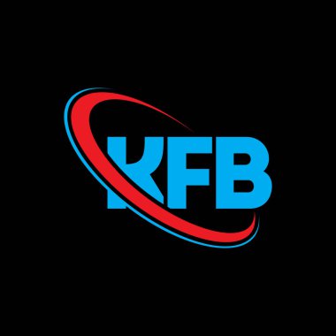 KFB logosu. KFB mektubu. KFB harfli logo tasarımı. Çember ve büyük harfli monogram logosuna bağlı KFB logosu. Teknoloji, iş ve emlak markası için KFB tipografisi.