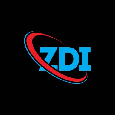 ZDI logosu. ZDI mektubu. ZDI mektup logosu tasarımı. Çember ve büyük harfli monogram logosuna bağlı baş harfler ZDI logosu. Teknoloji, iş ve emlak markası için ZDI tipografisi.