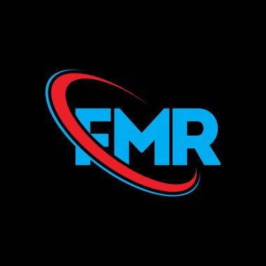 FMR logosu. FMR mektubu. FMR harf logosu tasarımı. Çember ve büyük harfli monogram logosuna bağlı baş harfler FMR logosu. Teknoloji, iş ve emlak markası için FMR tipografisi.