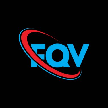 FQV logosu. FQV mektubu. FQV harf logosu tasarımı. Çember ve büyük harfli monogram logosuna bağlı FQV logosu. Teknoloji, iş ve emlak markası için FQV tipografisi.