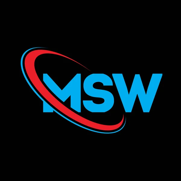 Logo Msw Carta Msw Diseño Logotipo Letra Msw Logo Inicial — Vector de stock
