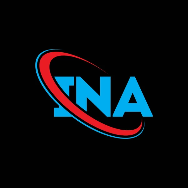 Logo Ina Písmeno Ina Návrh Loga Ina Iniciály Logo Ina — Stockový vektor