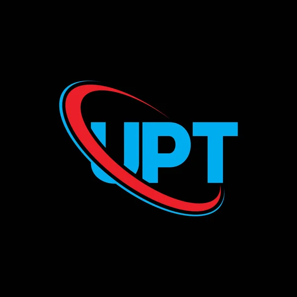 Logotipo Upt Carta Upt Upt Carta Logotipo Design Iniciais Upt — Vetor de Stock