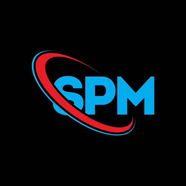 Logo Spm Lettre Spm Spm Lettre Logo Design Initiales Logo — Image vectorielle