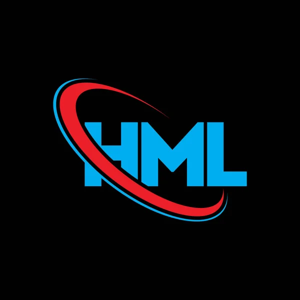 Hml Logosu Hml Mektubu Hml Harf Logosu Tasarımı Çember Büyük — Stok Vektör
