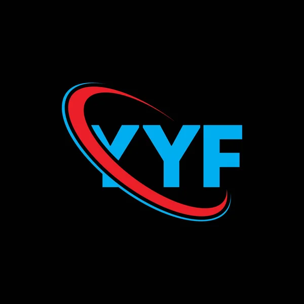 Yyf Logosu Yyf Mektubu Yyf Mektup Logosu Tasarımı Çember Büyük — Stok Vektör